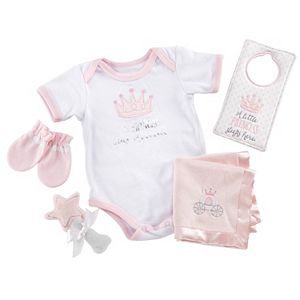 Baby Girl Baby Aspen 6-pc. Little Princess Bodysuit, Rattle & Blanket Gift Set