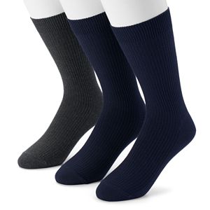 Men's Dockers 3-pack Lightweight Ribbed Crew Socks