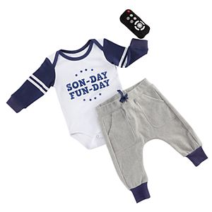 Baby Aspen My First Gameday 2-Piece Outfit And Rattle Set