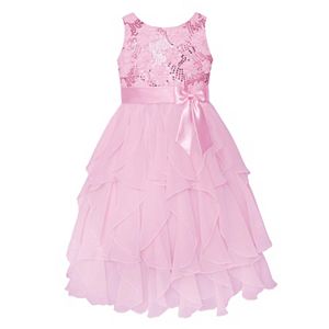 Girls Plus Size American Princess Sequin Bodice & Corkscrew Skirt Dress