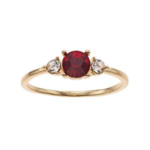 LC Lauren Conrad Red 3-Stone Ring