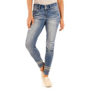 Juniors' Wallflower Curvy Bling Jeans
