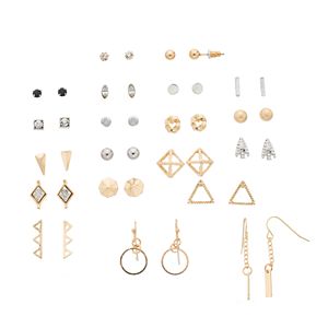 Mudd® Geometric, Love Knot & Arrow Nickel Free Earring Set