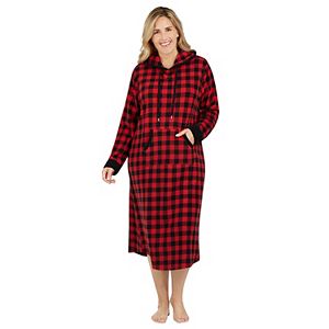 Plus Size Cuddl Duds Pajamas: By The Fire Hooded Sleep Shirt