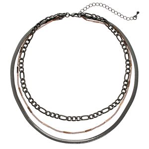 Mudd® Two Tone Multi Strand Choker Necklace