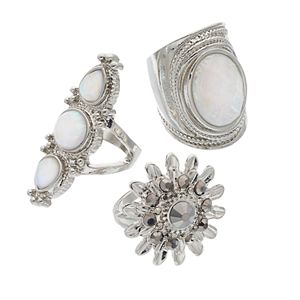 Mudd® Simulated Moonstone Ring Set