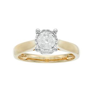 14k Gold 1 Carat T.W. Diamond Engagement Ring