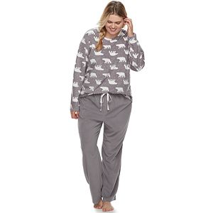 Plus Size SONOMA Goods for Life™ Pajamas: Microfleece Top & Pants 2-Piece PJ Set
