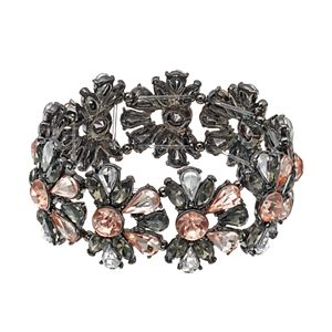 Pink Stone Cluster Flower Stretch Bracelet