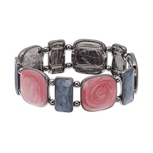 Swirling Inlay Square Stretch Bracelet