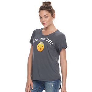 Juniors' Need More Sleep Emoji Tee