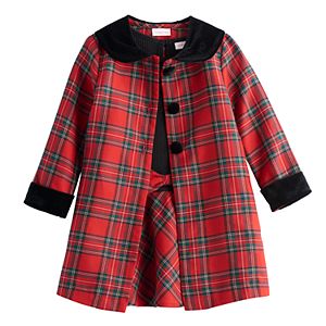 Toddler Girl Youngland 2-pc Plaid Coat Set