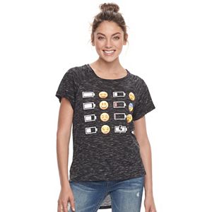 Juniors' Emoji Space-Dye Tee