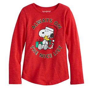 Gilrs 4-10 Jumping Beans® Snoopy Santa Tee