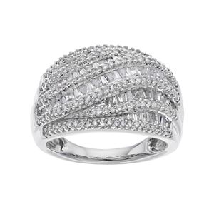 Sterling Silver 1 Carat T.W. Diamond Baguette Ring