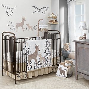 Lambs & Ivy 3-pc. Meadow Deer Crib Bedding Set