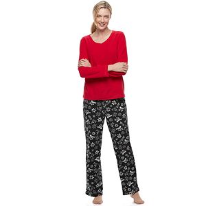 Women's Croft & Barrow® Pajamas: Microfleece 2-Piece PJ Set