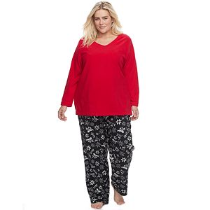 Plus Size Croft & Barrow® Pajamas: Microfleece 2-Piece PJ Set