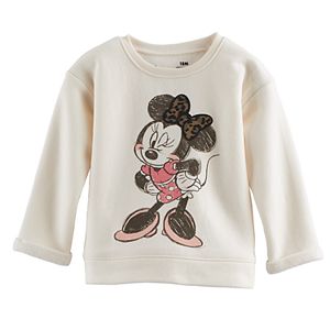 Disney's Minnie Mouse Baby Girl Leopard Bow Graphic Pullover Sweater By Jumping Beans®