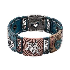 Believe In ''Love,'' Heart & Star Stretch Bracelet