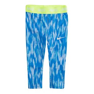 Toddler Girl Nike Dri-FIT Blue Patterned Leggings
