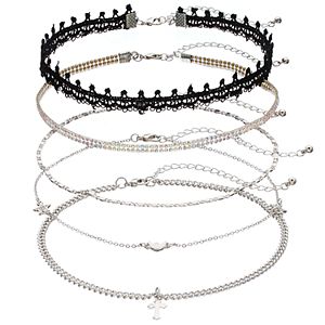 Mudd® Cross, Moon & Star Choker Necklace Set