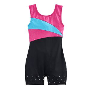 Girls 4-14 Jaques Moret Amazing Dots Colorblock Biketard