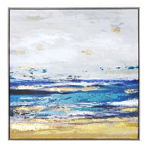 New View Metallic Shore Framed Canvas Wall Art