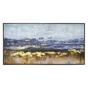 New View Metallic Abstract Framed Canvas Wall Art