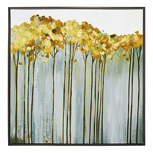 New View Metallic Golden Birch Framed Canvas Wall Art