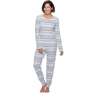 Women's Croft & Barrow® Pajamas: Brushed Knit Tee & Jogger Pants PJ Set