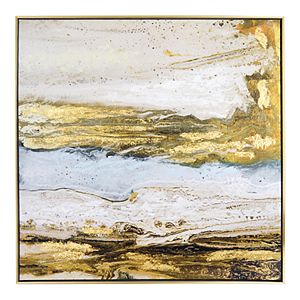New View Metallic Melted Sand Framed Canvas Wall Art