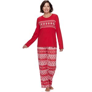 Women's Croft & Barrow® Pajamas: Tee & Fleece Pants PJ Set
