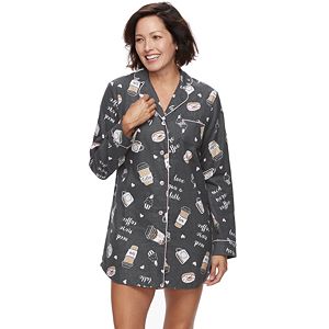 Women's Star & Skye Pajamas: Long Sleeve Flannel Sleep Shirt