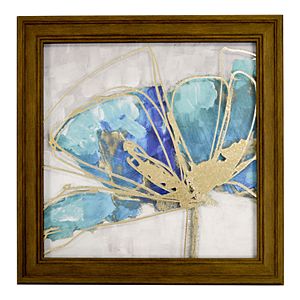 New View Metallic Teal Flower 2 Framed Wall Art