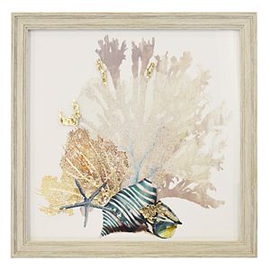 New View Metallic Coral & Shells Framed Wall Art