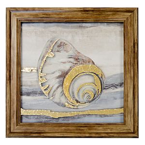 New View Metallic Turning Shells Framed Wall Art