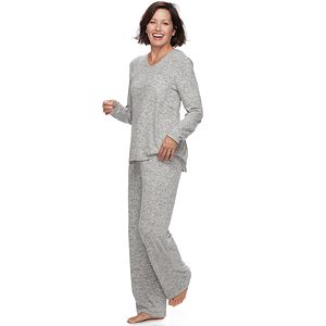 Women's Croft & Barrow® Pajamas: Brushed Knit Tee & Pants PJ Set