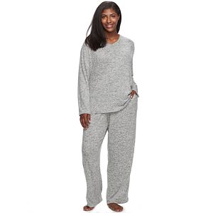 Plus Size Croft & Barrow® Pajamas: Brushed Knit Tee & Pants PJ Set