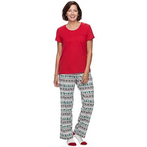 Women's Croft & Barrow® Pajamas: Tee, Pants & Socks PJ Set