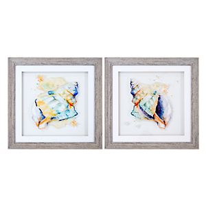 New View Watercolor Conches Framed Wall Art 2-piece Set