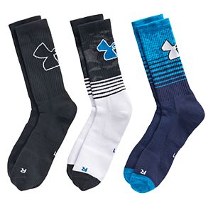 Boys 4-20 Under Armour Phenom 3-Pack Crew Socks