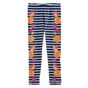 Disney / Pixar Coco Girls 4-7 Striped Floral Leggings by Jumping Beans®