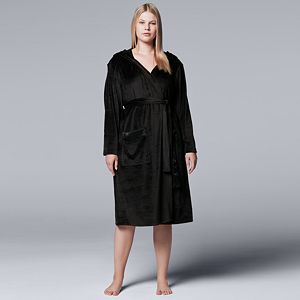 Plus Size Simply Vera Vera Wang 10th Anniversary Plush Hooded Robe