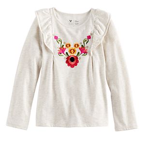 Disney / Pixar Coco Girls 4-7 Embroiderd Flowers Flutter Tee by Jumping Beans®