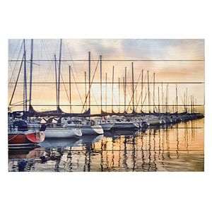 New View Docked Sailboats Wall Art