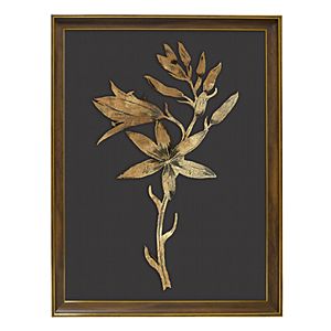 New View Metallic Botanical Flower Framed Wall Art