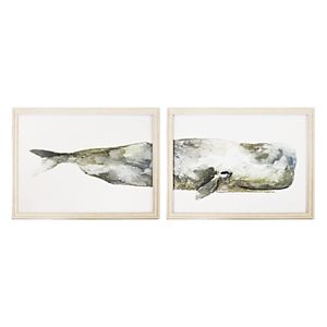 New View Whale Framed Wall Art 2-piece Set