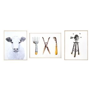 New View Rustic Farmhouse Framed Wall Art 3-piece Set