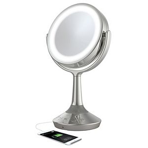 iHome Double-Sided Vanity Mirror Bluetooth Speaker with USB Charging